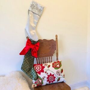 Christmas Pillow and 2 Stockings